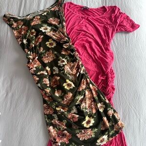Floral and Pink Women's Maternity Dress Set